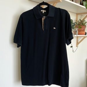 Burberry London Mens Polo Shirt in Black (vintage logo)| M
